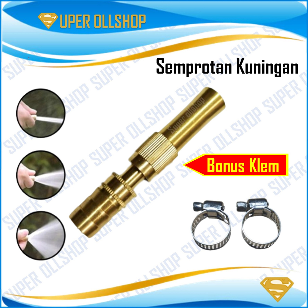 Semprotan Air Lurus Kuningan / Semprotan Air Taman / Semprotan motor - Semprotan mobil / Semprotan Air Lurus Hose Nozzel Kuningan