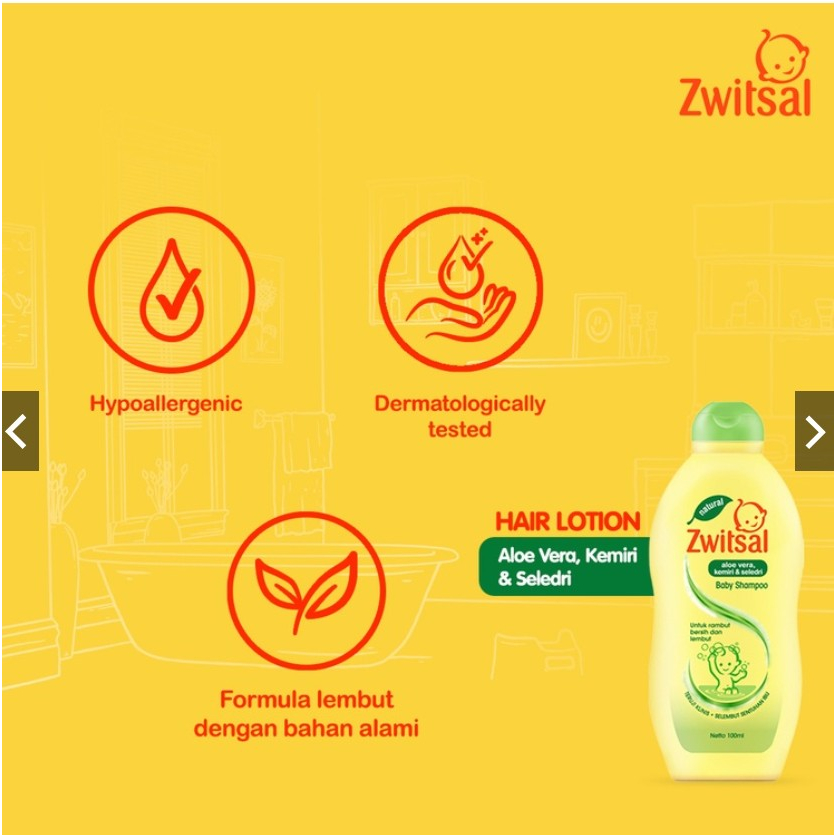 [BPOM] Zwitsal Baby Hair Lotion 100ml + 100ml / Natural Aloevera AVKS / Minyak Rambut / MY MOM