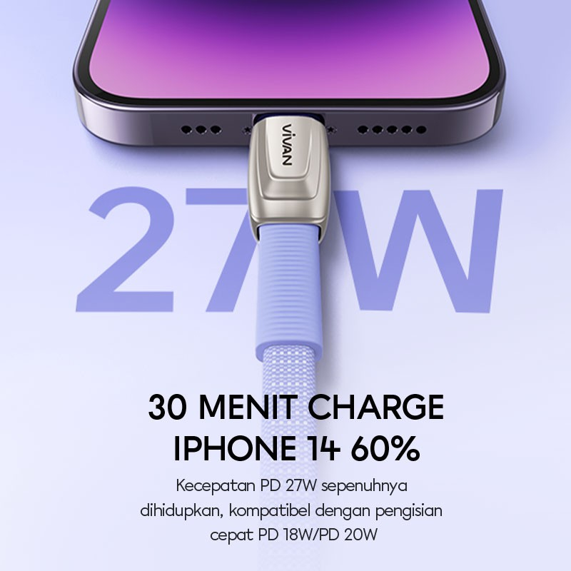 Kabel Data / Charger USB Tipe C Ke Lightning Untuk iPhone - VIVAN BTK-CL