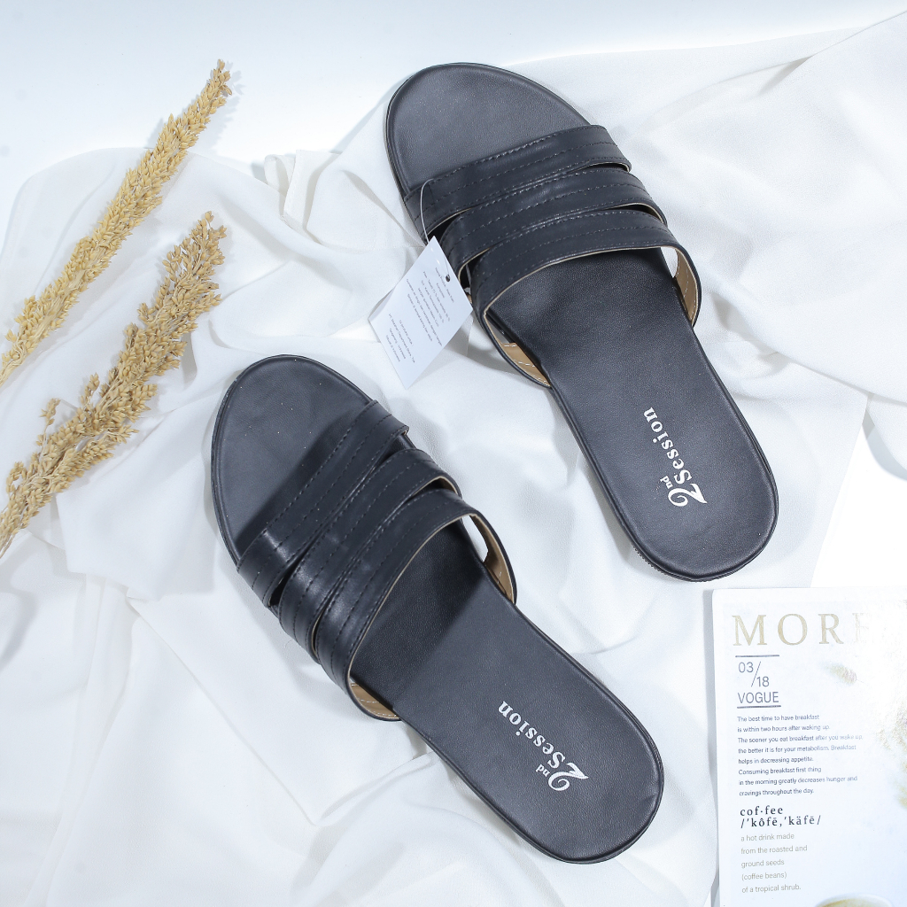 Sendal Slop Cewek Flat Slip On Tidak Licin Anti Slide Sandal Wanita Teplek Selop