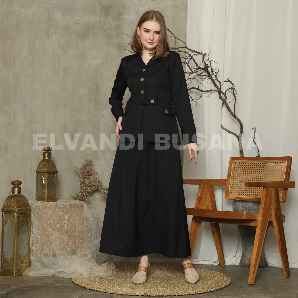 SETELAN JAS WANITA B&amp;V LYNELLE / SERAGAM KERJA BLAZER WANITA / SERAGAM GURU / SETELAN BAJU GURU WANITA -  6603 PEMDA ACEH / COKLAT TUA GELAP / NAVY / HITAM