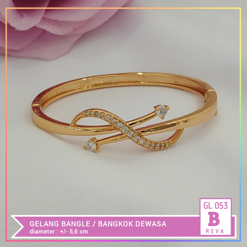 Gelang xuping gelang bangle paku polos ukir mewah perhiasan lapis emas GL 053