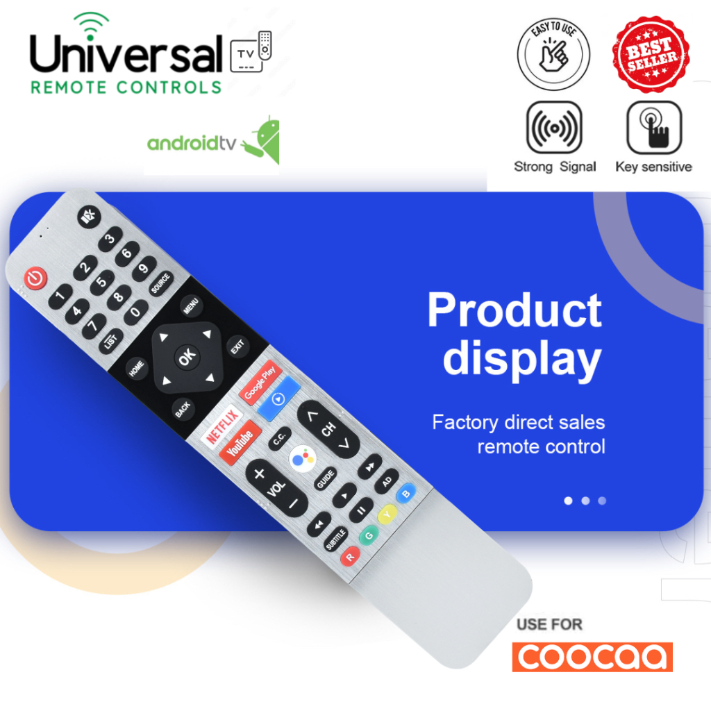 REMOTE SMART TV COOCAA SMART ANDROID TV UNIVERSAL 32 - 55 INCH RM465TR