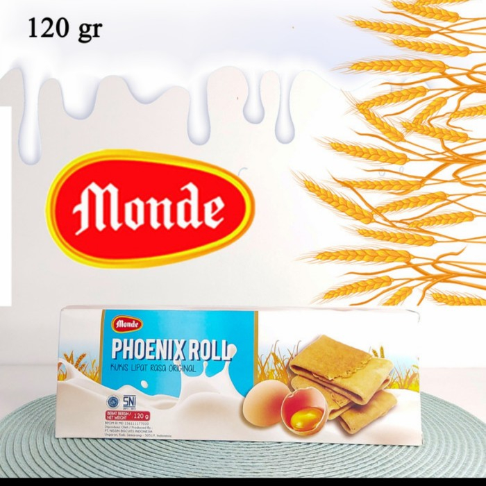 

Monde Phoenix Roll Kukis Lipat Kemasan 120 gram - Rasa Original - Kue Semprong - Kue Jadul - Biskuit Monde