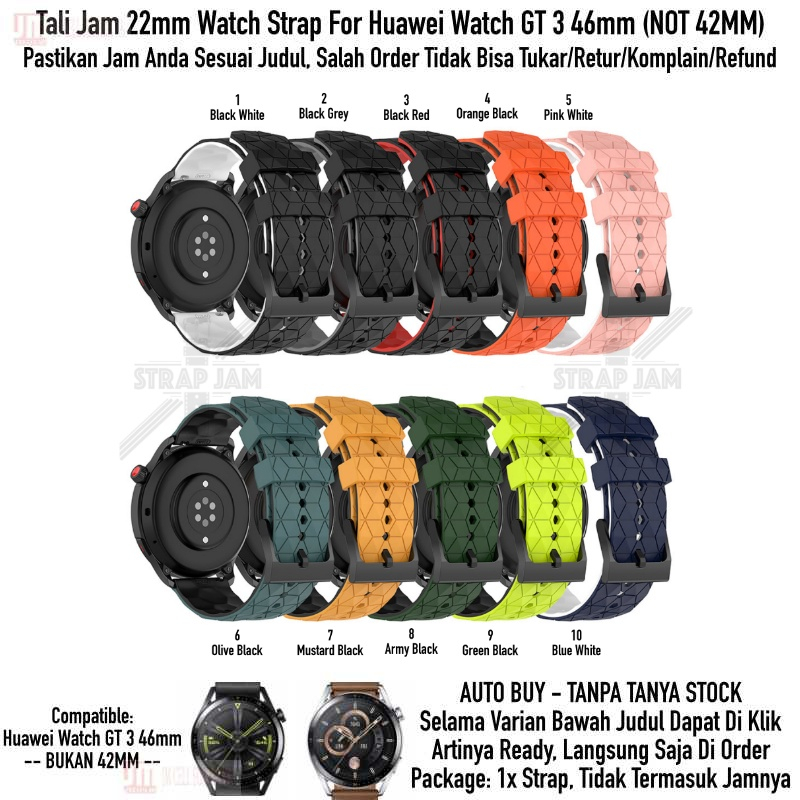 ZQT Strap 22mm Huawei Watch GT3 GT 3 46mm 2021 - Tali Jam Tangan Silikon Rubber Quick Release