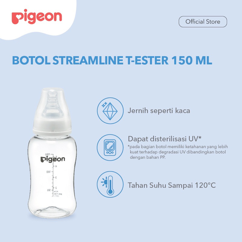 PIGEON Botol T-Ester Streamline 150ml &amp; 250ml with S-type Nipple