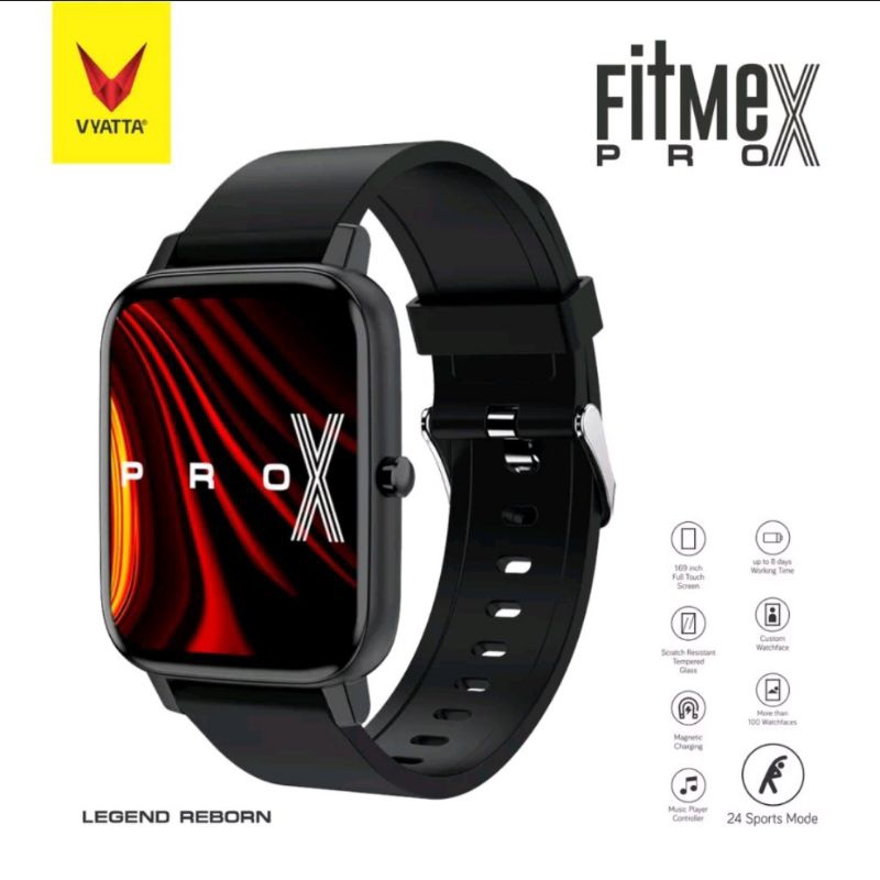 ORIGINAL BARU SEGEL Vyatta Fitme Pro X Smartwatch - Large 1.7inch Screen, 24 Sport Mode Garansi Resm