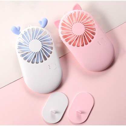 Kipas Angin Portable 2IN1 Cute / Pocket Mini Fan USB Cooling Fan Desktop Hand Held Stand Hp Handphone