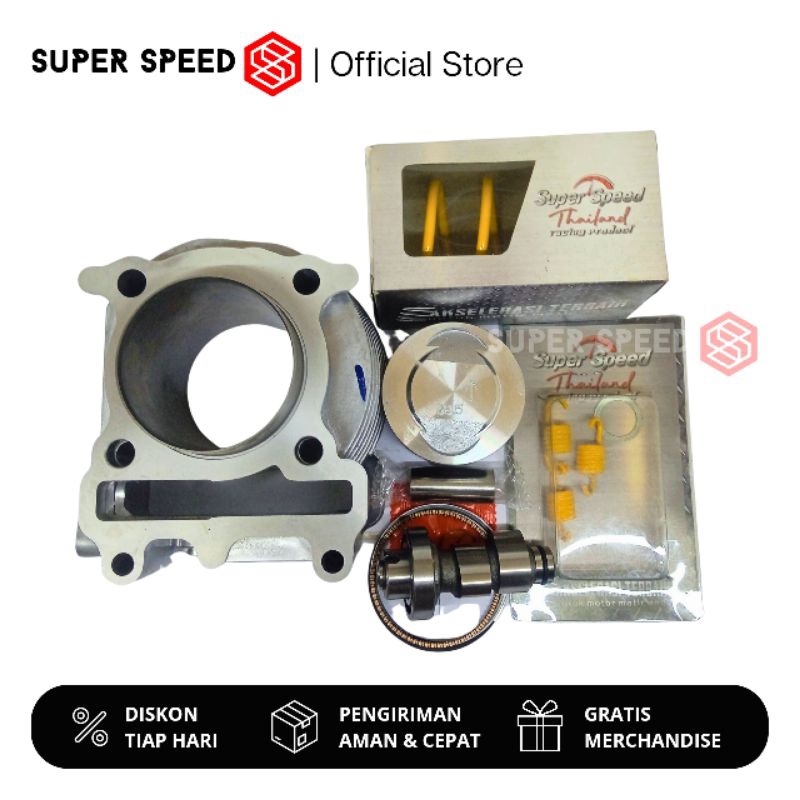 Paket Boreup Mio 150CC Blok Seher 58.5 Komplit | Kirian 1500RPM | Noken As Racing Sporty Smile Karbu
