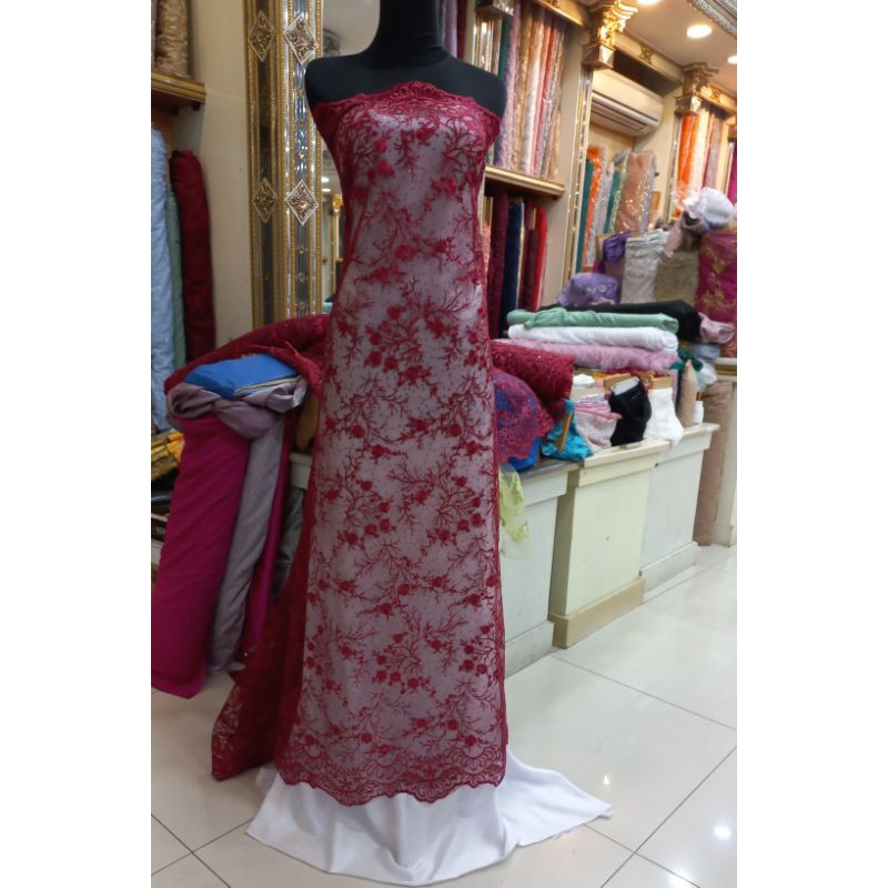 Tille Bordir Payet Motif Bunga Kecil/ Tille Payet Spangle/ Tille Bordir Payet/ Tille Bordir Motif Bu