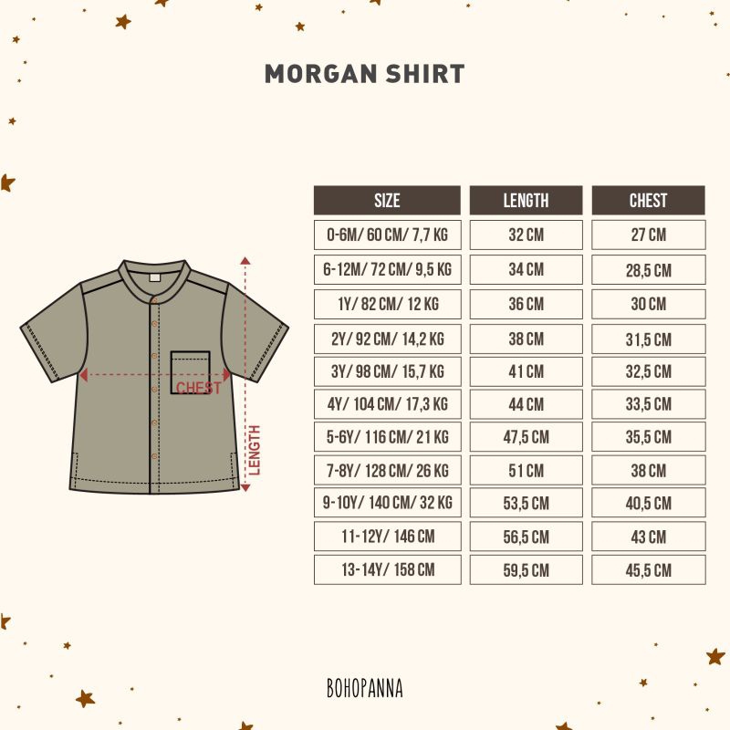 Bohopanna - Morgan Shirt Kemeja Linen Boho panna 0-6 bulan sd 6tahun