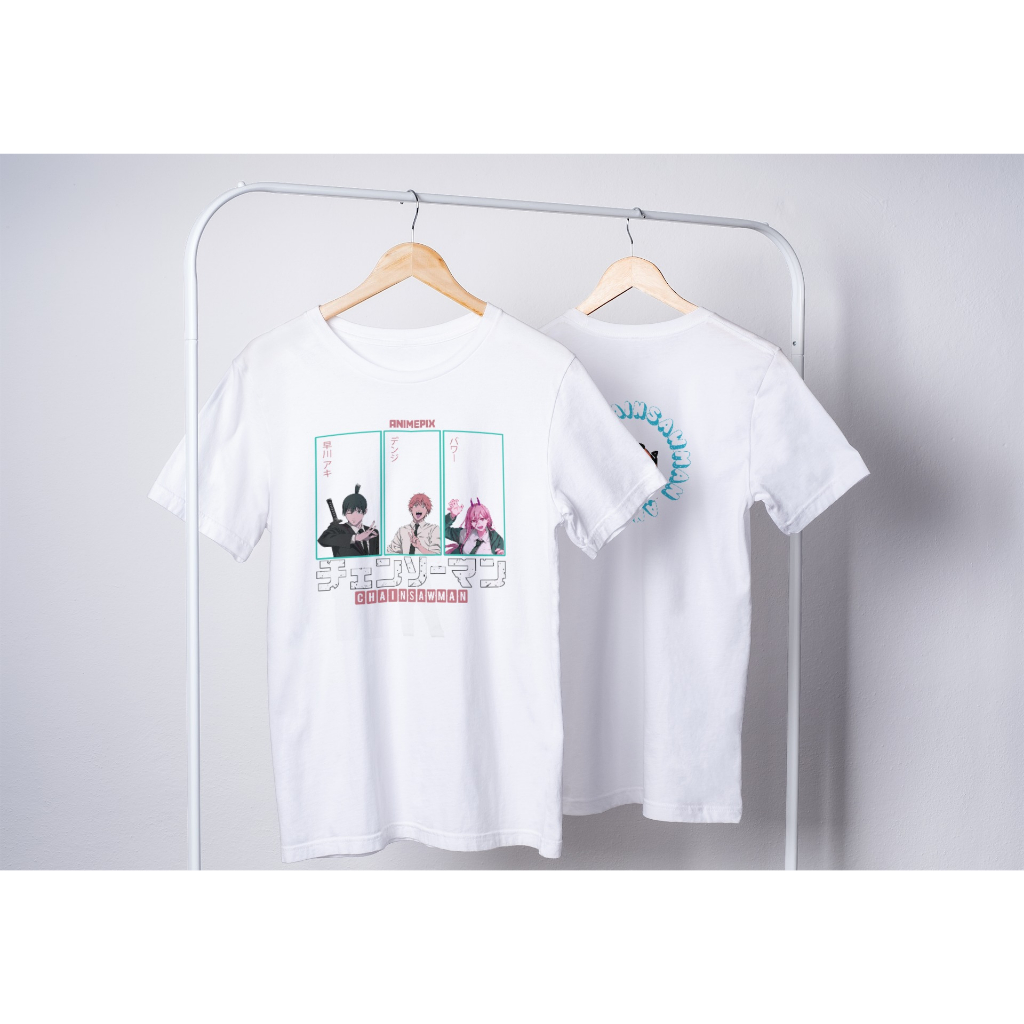 CSM01 Kaos Anime Premium Chainsawman / Denji / Power/ Aki Tidak Panas &amp; Nyaman