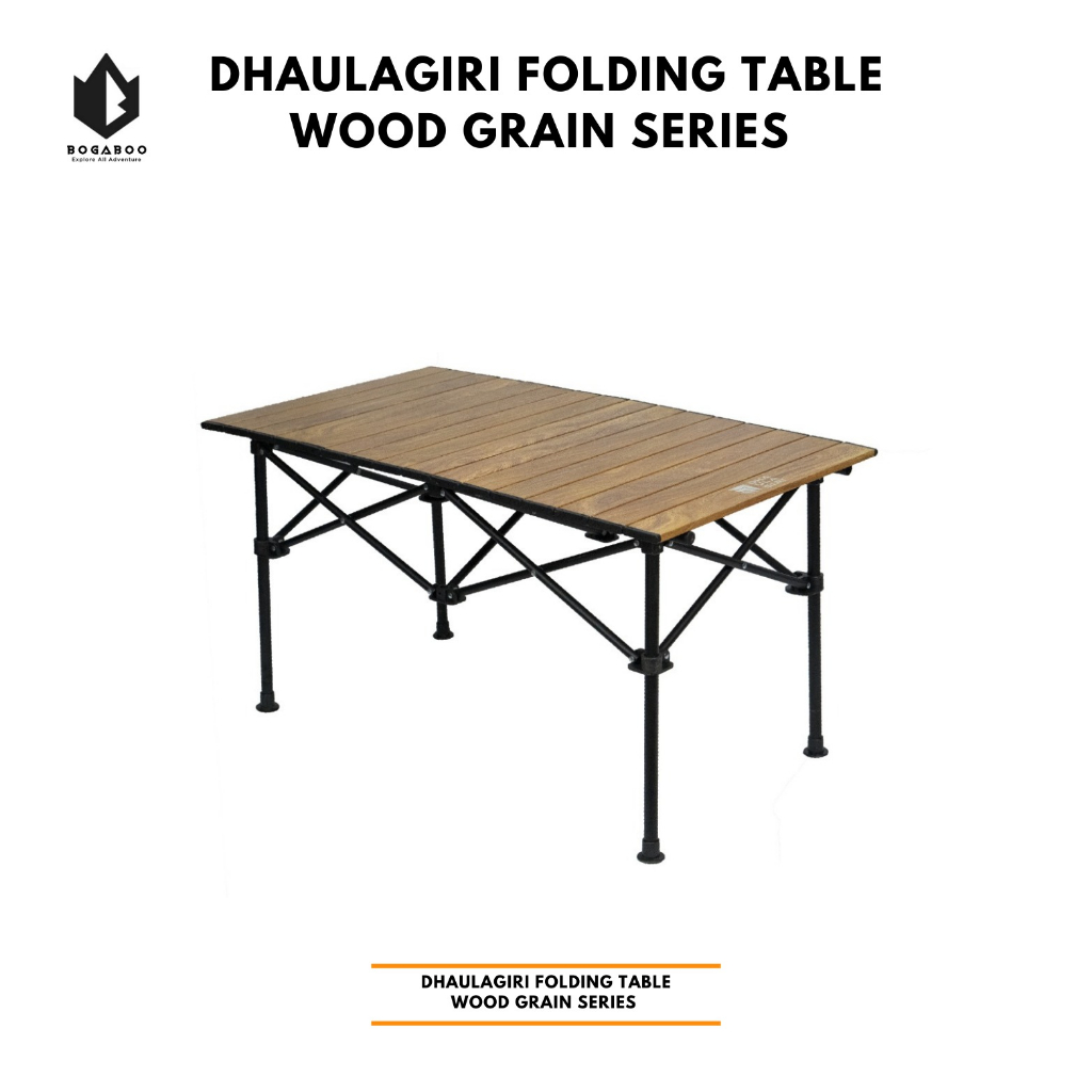 Dhaulagiri Folding Table Wood Grain Size L - Meja Lipat Camping Piknik Gunung Outdoor Mancing Hiking