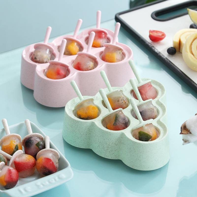 CETAKAN ES KRIM 6 SLOT ES LOLI DIY LUCU ES BATU BULAT BOLA ICE BALL MAKER SILICONE