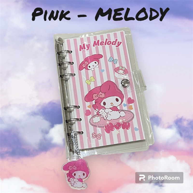 Binder Sanrio Binder Momo Cute A6ring 100lbr /Buku jurnal Sanrio Melody Kuromi CinnamonRoll/ Buku jurnal momo cute girl