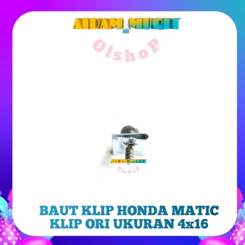 20 PCS BAUT KLIP BODY HONDA SILVER 4X16 BAUT KLIP HONDA MATIC BAUT KLIP MOTOR HONDA BAUT KLIP BATOK BODI HONDA SKRUP KLIP HONDA MURAH UKURAN M4X16