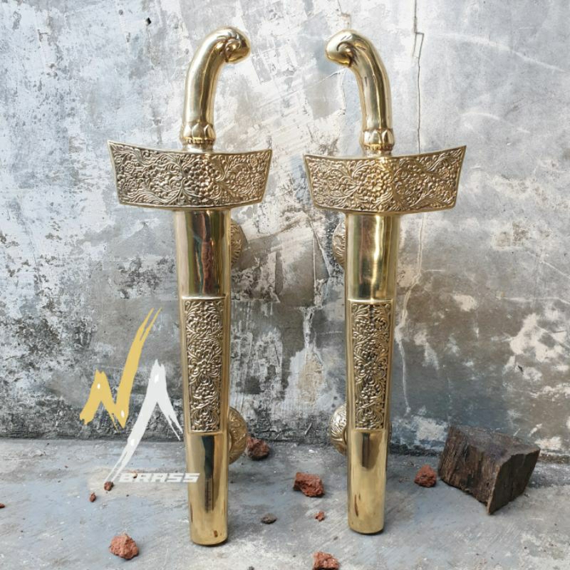 Handle Pintu Rumah Gagang Pintu Rumah Motif Keris Jawa 38cm