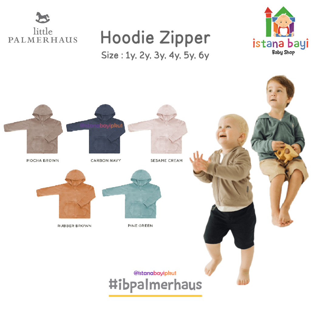 Zipper Hoodie by Little Palmerhaus/Jaket Hoodie Anak 1-6 Tahun