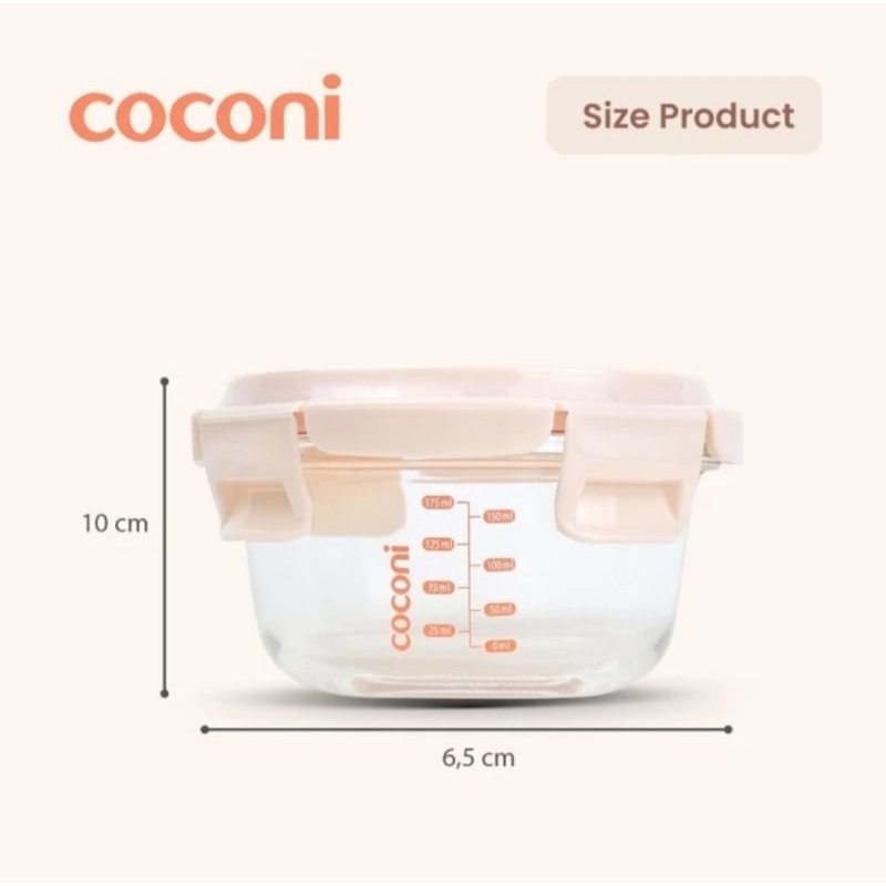 COCONI Wean Bowl Glass Container 240ml 2 Pcs / Wadah MPASI Bayi Anak