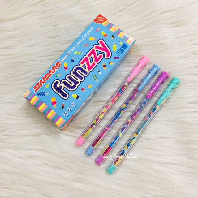 Pen Gel Pulpen Standard FUNZZY 0.5 mm Pena Bolpen Standard (per pack)