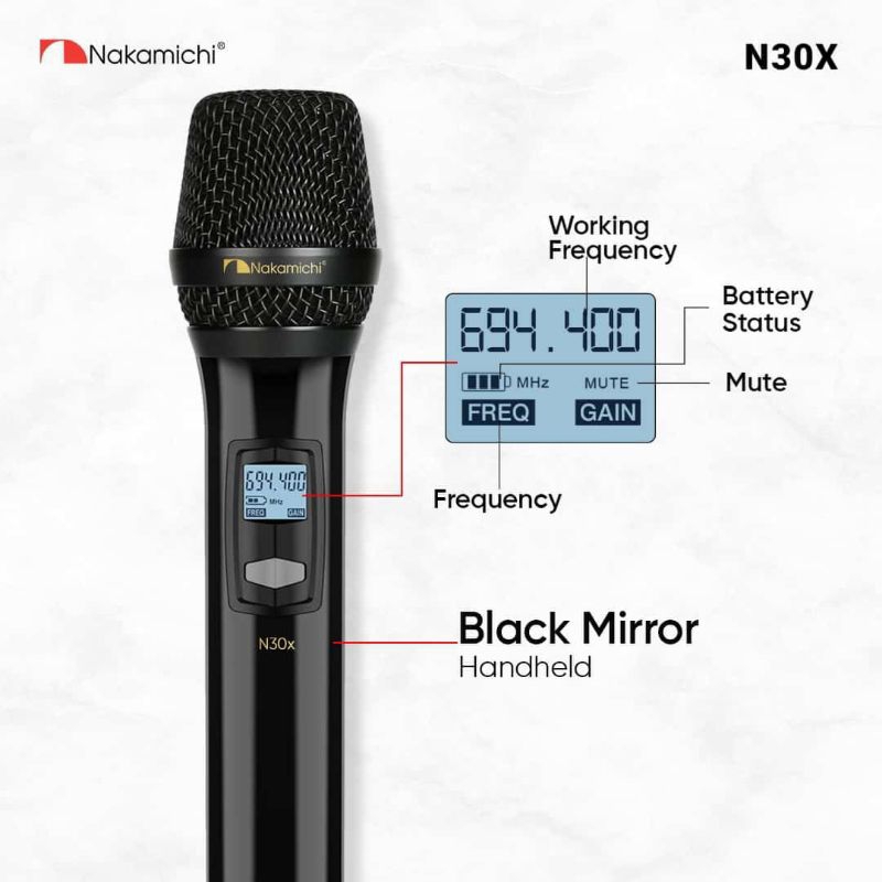 Mic Dynamic Microphone wireless Nakamichi N30X N 30X Original Asli mik