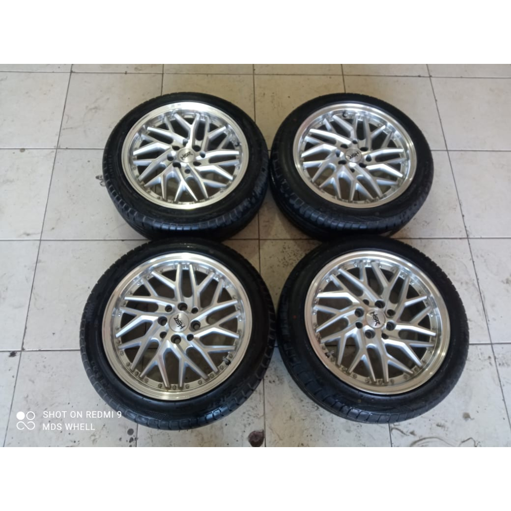 Pelek Velg Mobil Bekas Ring 16 SEPULUH HSR R16X7 8X100-114,3 ET40 BAN 195 50 R16