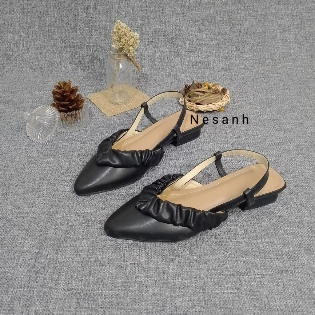 NESANH - DINAR Sepatu Mules Wanita Variasi Rufle