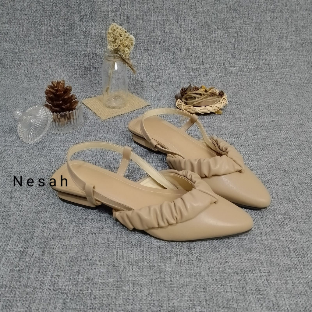 NESANH - DINAR Sepatu Mules Wanita Variasi Rufle