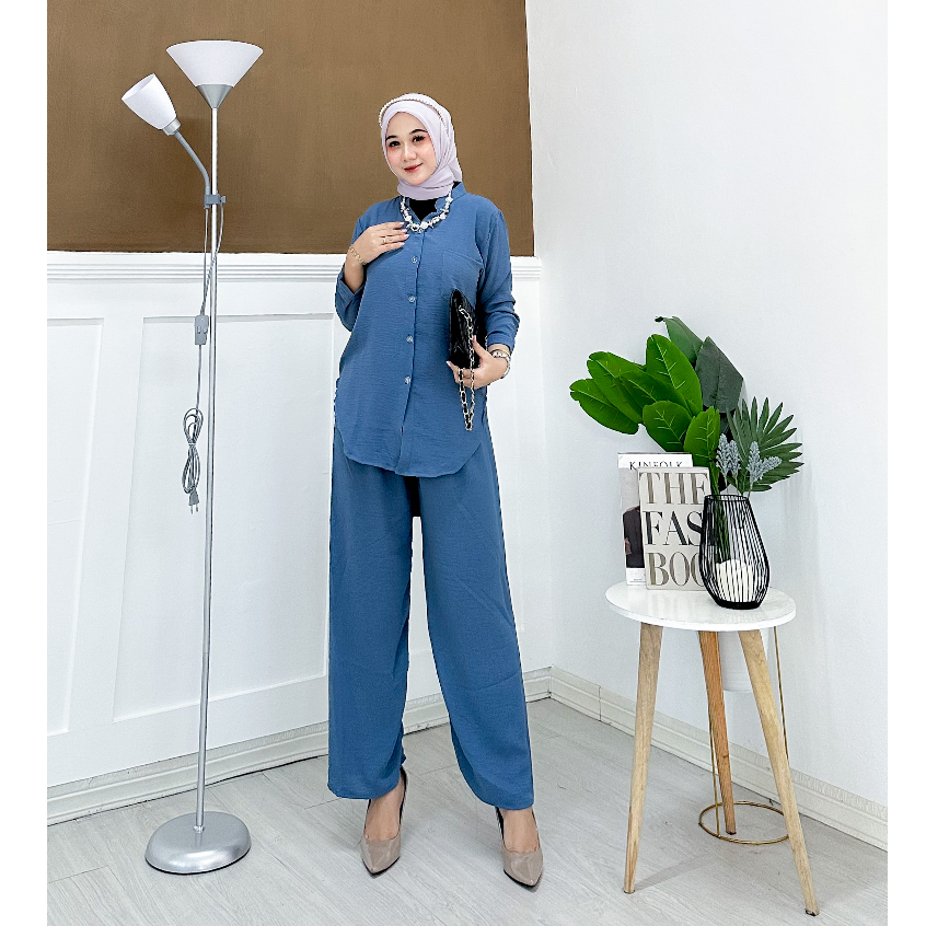 Setelan Crinkle airflow - hana set Crinkle - setelan Crinkle - set wanita