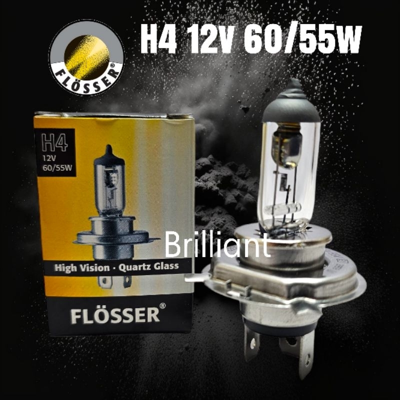 Lampu Mobil Bohlam Halogen - H4 High Low P43 - Original 100% Flosser