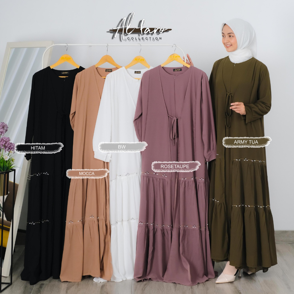 Dress Mecca by Alfaro gamis model Malay polos terbaru cringkle Premium