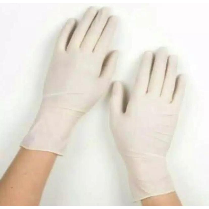 Handscoon Merk SHAMROCK Warna PUTIH Ecer Sarung Tangan Gloves Sepasang Lateks Latex Peralatan Perlen