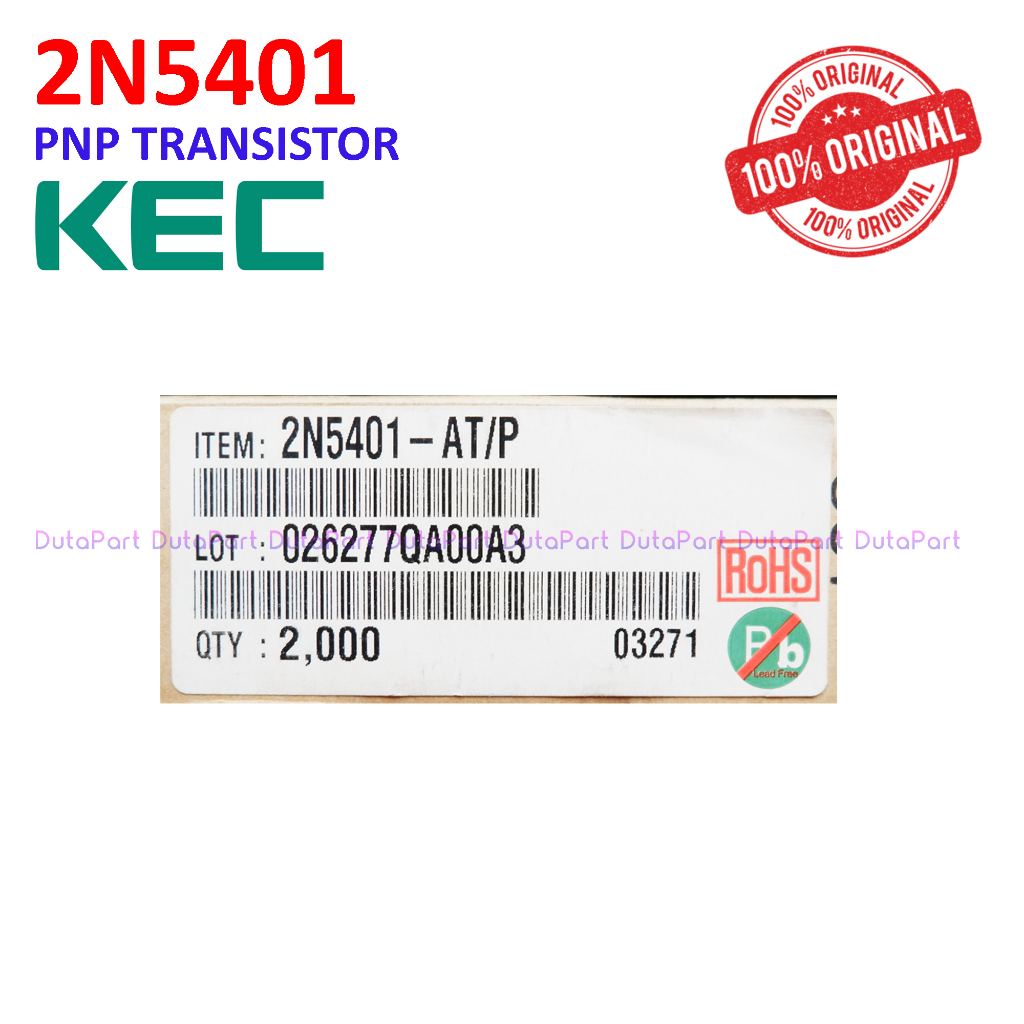 2N5401 ORIGINAL KEC KOREA PNP Transistor 2N 5401 TO-92