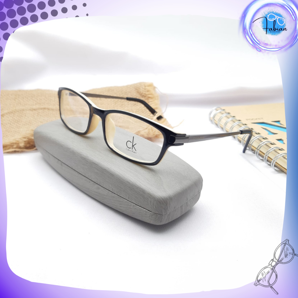 FRAME KACAMATA ANTI RADIASI / MINUS CK 7210 HITAM CREAM