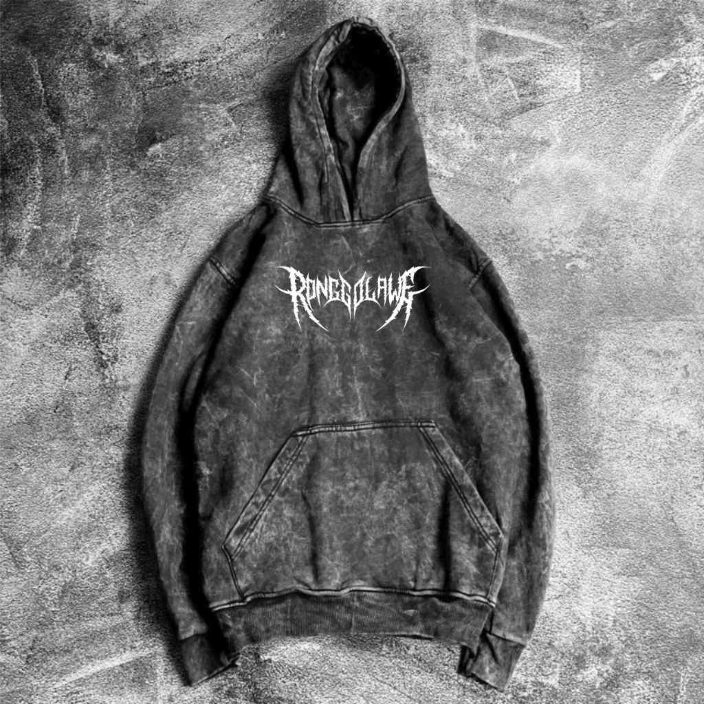 Washing Hoodie Pria Distro | Sweater SandWash Grey Teks Pasukan Malam