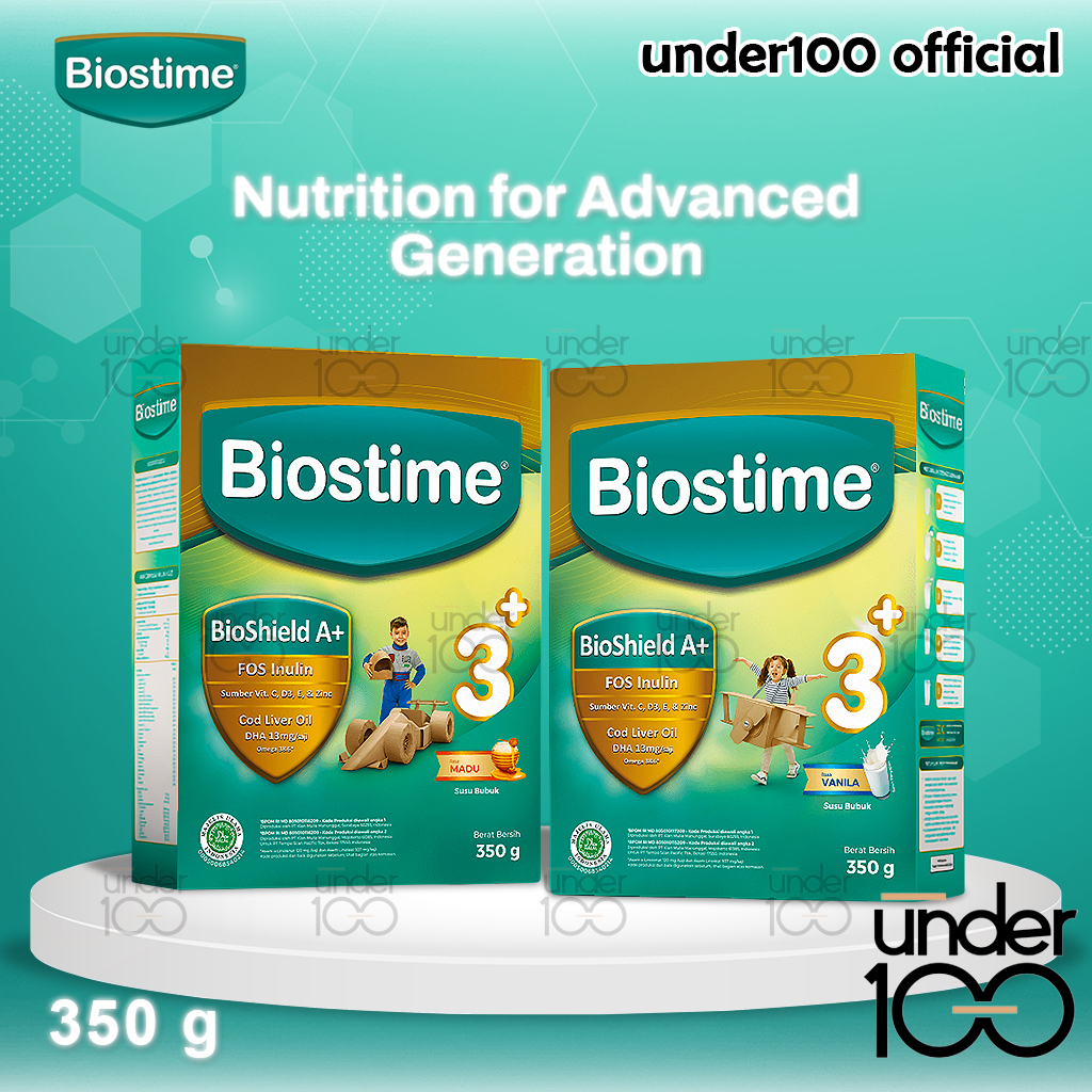 ❤ Under100 ❤ Biostime 3+ Vanilla 350gr Susu Pertumbuhan Anak 3-5 tahun Free Lunch Box