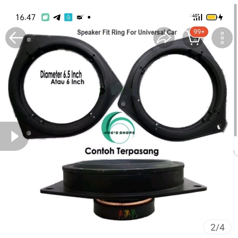 box subwoofer 12inch, ring dudukan plastik universal 6,5/6inch