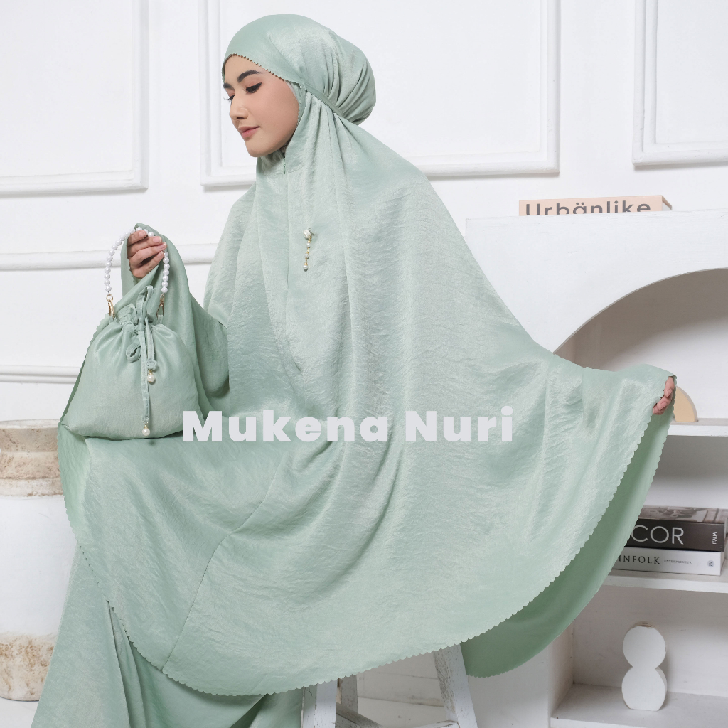 Mukena Dewasa Silk Santorini 2IN1 Daily Lasercut Asha