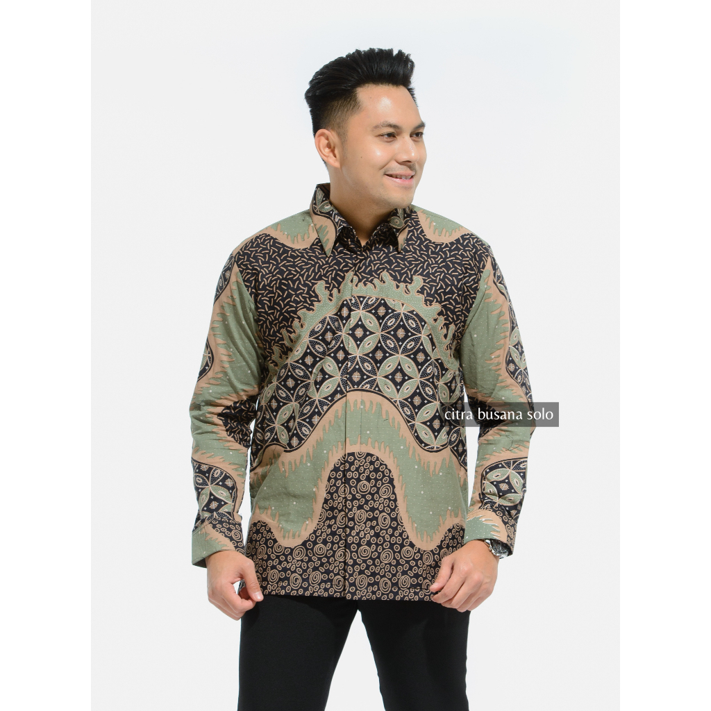 KAWUNGJAYA Kemeja Batik Pria Full Furing Bahan Katun Sragenan