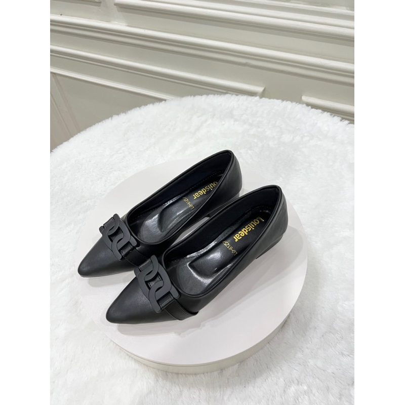 sepatu flat shoes wanita terbaru kekinian pesta LOUISDEAR sepatu flat 2 cm bahan dove B76