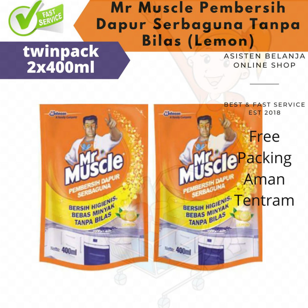 MR MUSCLE Pembersih Dapur Serbaguna Kitchen Cleaner Refill 800ml 800 ml Bebas Minyak Tanpa Bilas