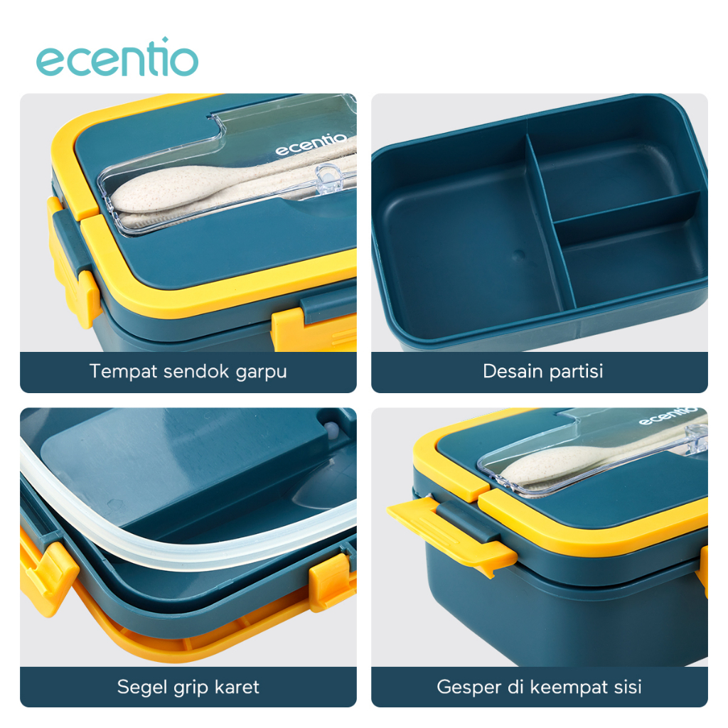 ecentio lunch box set/kotak makan anti tumpah dengan tempat sup 1500ml tempat bekal makan/free Sendok&amp;sumpit