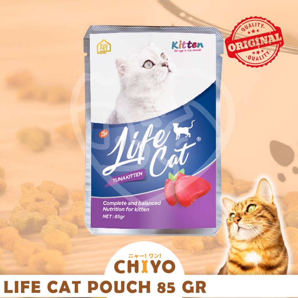 MAKANAN KUCING BASAH LIFE CAT 85GR ( ADULT/KITTEN)