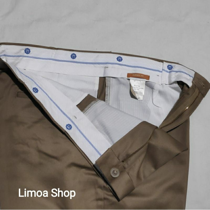 Celana Branded Khaki Katun Tebal, Longgar, Pinggang Melar 5 Cm BLD 02