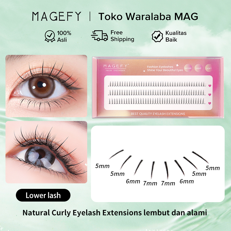 MAGEFY Bulu Mata Palsu 3D Natural Curly Lembut Bulu Mata Eyelash Extension Single Premium Bulu Mata Tanam Lucu Grafting Under The Eyelash Segmental Single Root7348