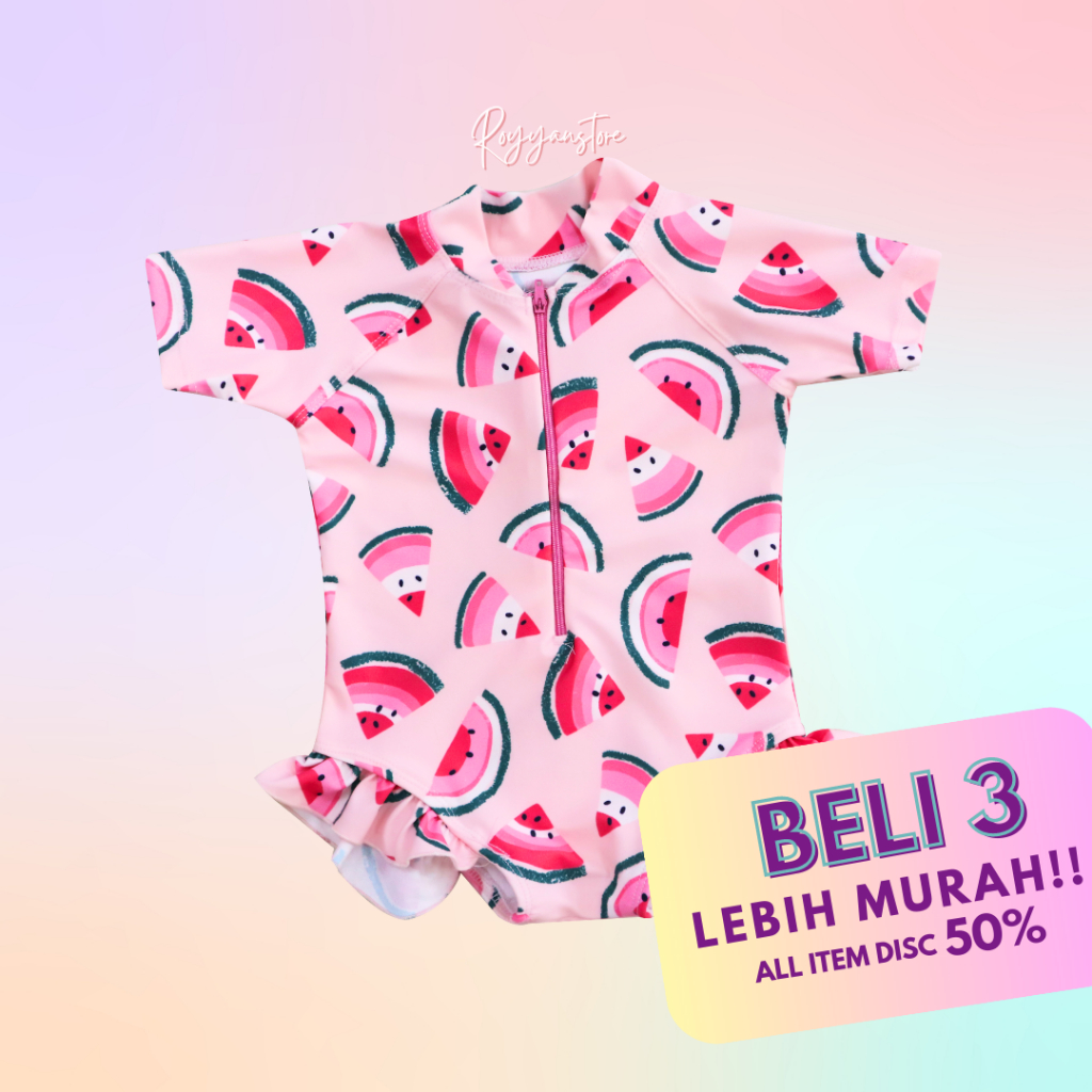 Baju Renang Anak Perempuan Bayi Usia 3-24 Bulan Model Lucu