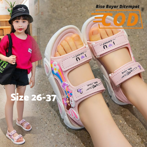 Chubbyglory 23SH2031 Bisa COD Sepatu sendal gunung anak perempuan kasual girl rainbow sandal size 25 - 35 usia 3 tahun sd 10 tahun