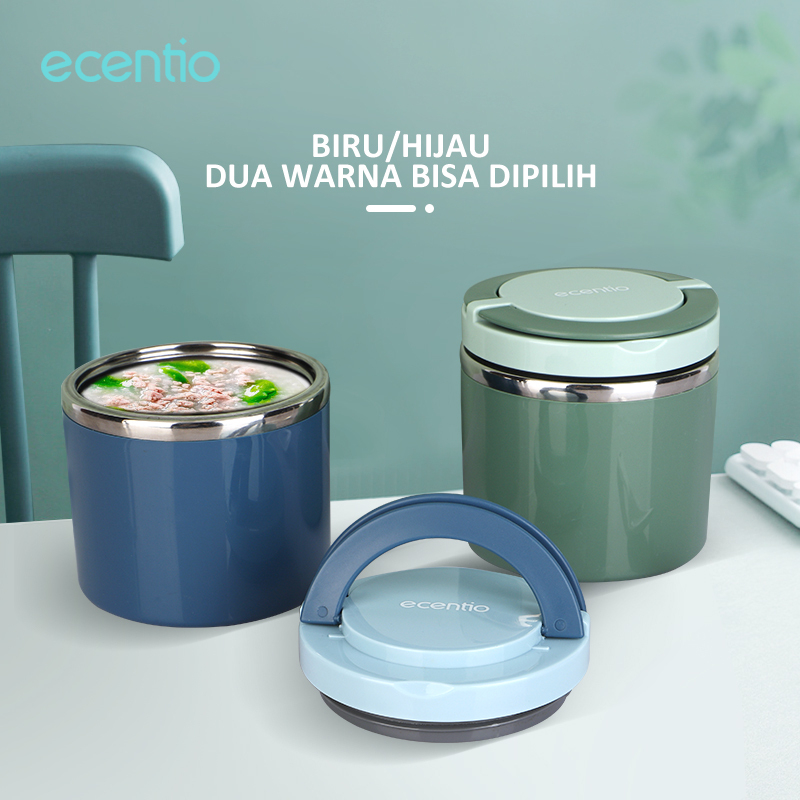 ecentio &amp; FOODI free gift Stainless steel Cangkir sup Tahan Panas Lunch Box Tetap hangat Kotak Makan Bekal