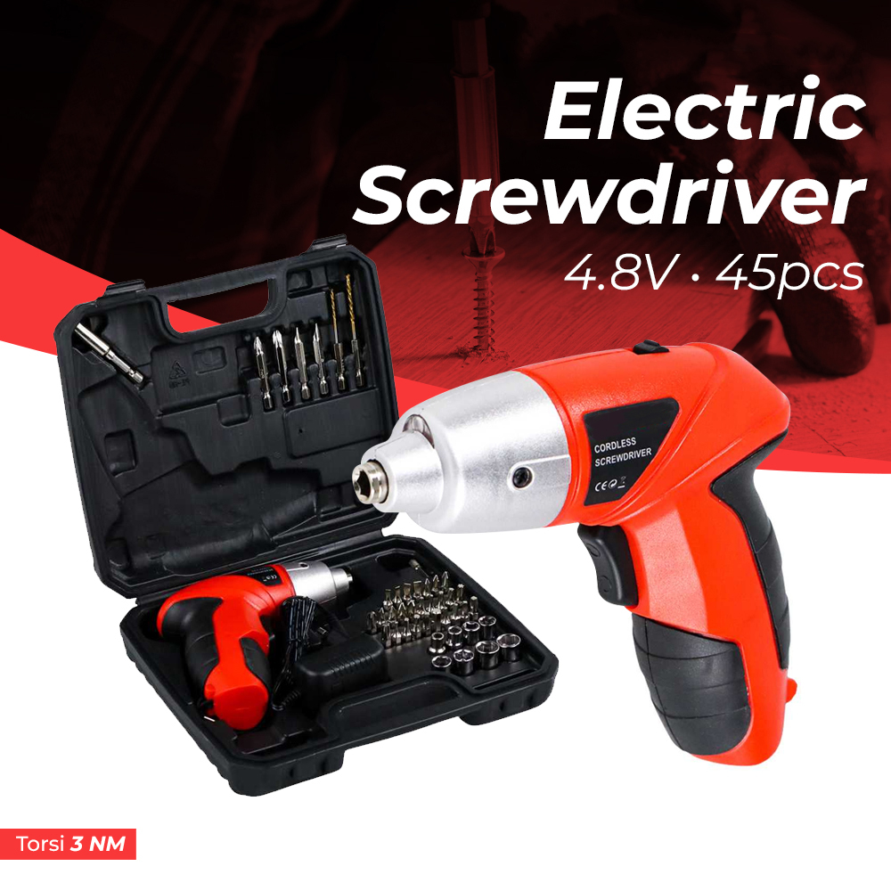 Tools Cordless Multifunction Electric Screwdriver 4.8V 45pcs / Cordless Screwdriver 4.2V 47 pcs - Obeng Bor Baterai Tools-Electric screwdriver Obeng obeng rumah tangga obeng listrik / 48pcs Obeng listrik multifungsi Bor mini electric screw driver Multi-fu