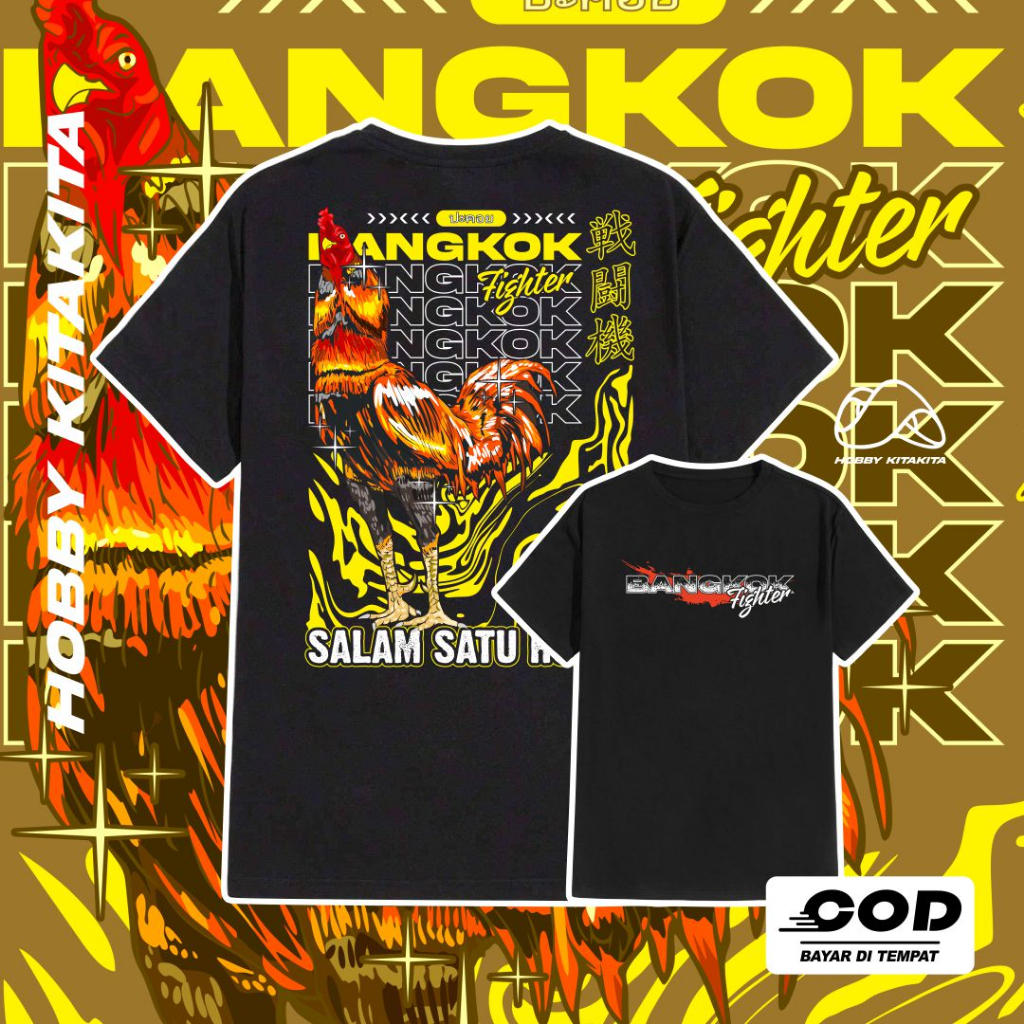 KAOS HOBBY JAGO BANGKOK PAKHOY MANGON FIGHTER JURAGAN BOTOH AYAM | Hobbykitakita
